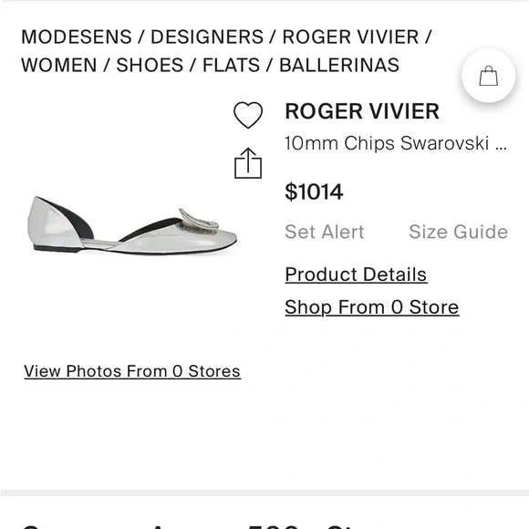 Roger Vivier metallic silver ballerina flats - Picture 10 of 10